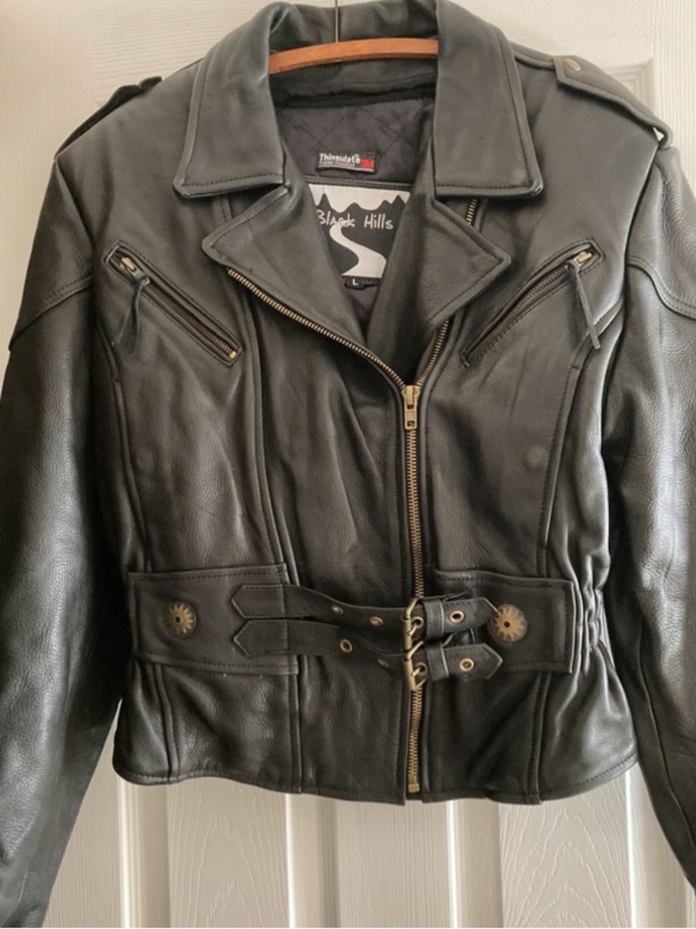 Black Hills Women's Black Leather Biker Jacket